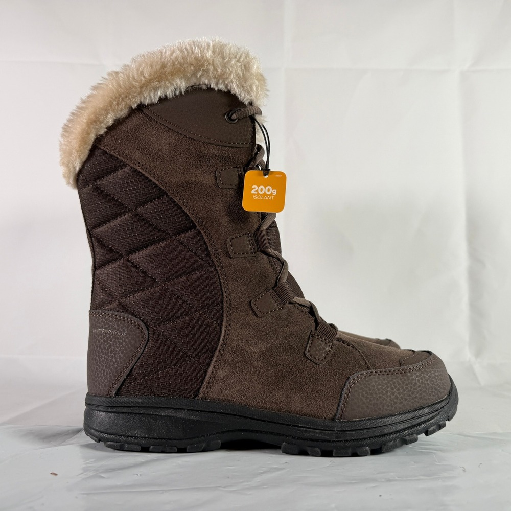 Columbia Ice Maiden II Wide Cordovan Brown Suede Snow Winter Boots Womens 7 W